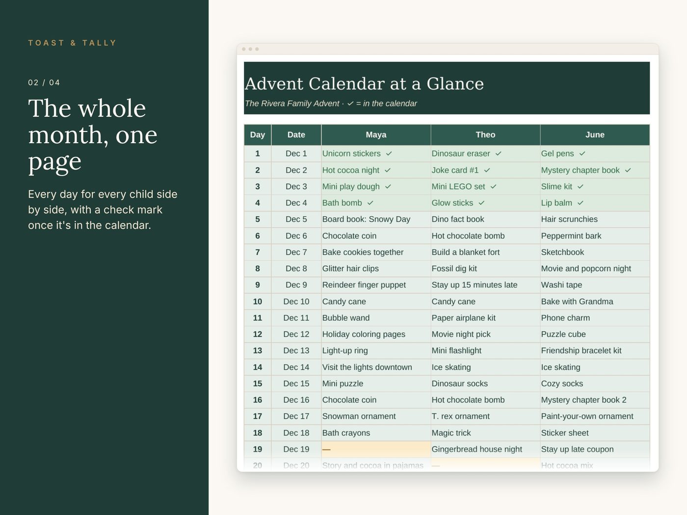 Advent Calendar Filler Planner photo 2
