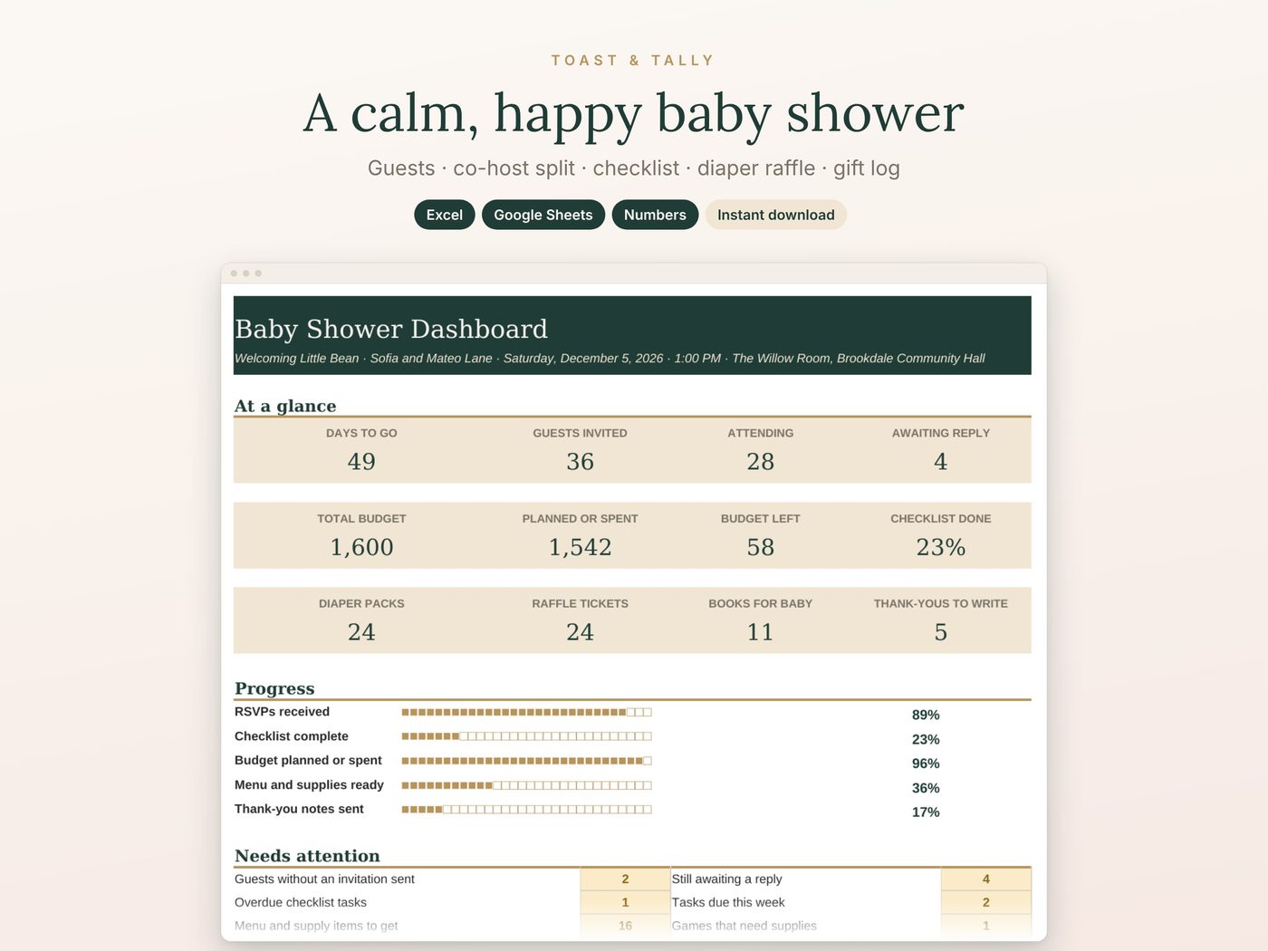 A calm, happy baby shower