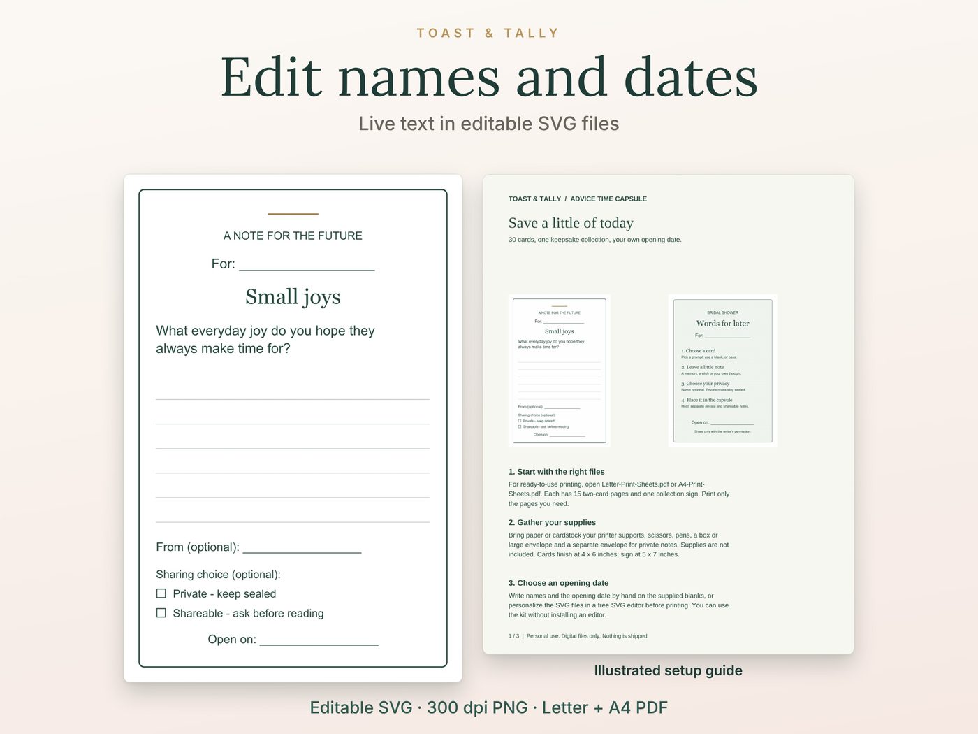 Bridal Shower Advice Time Capsule Card Kit photo 5