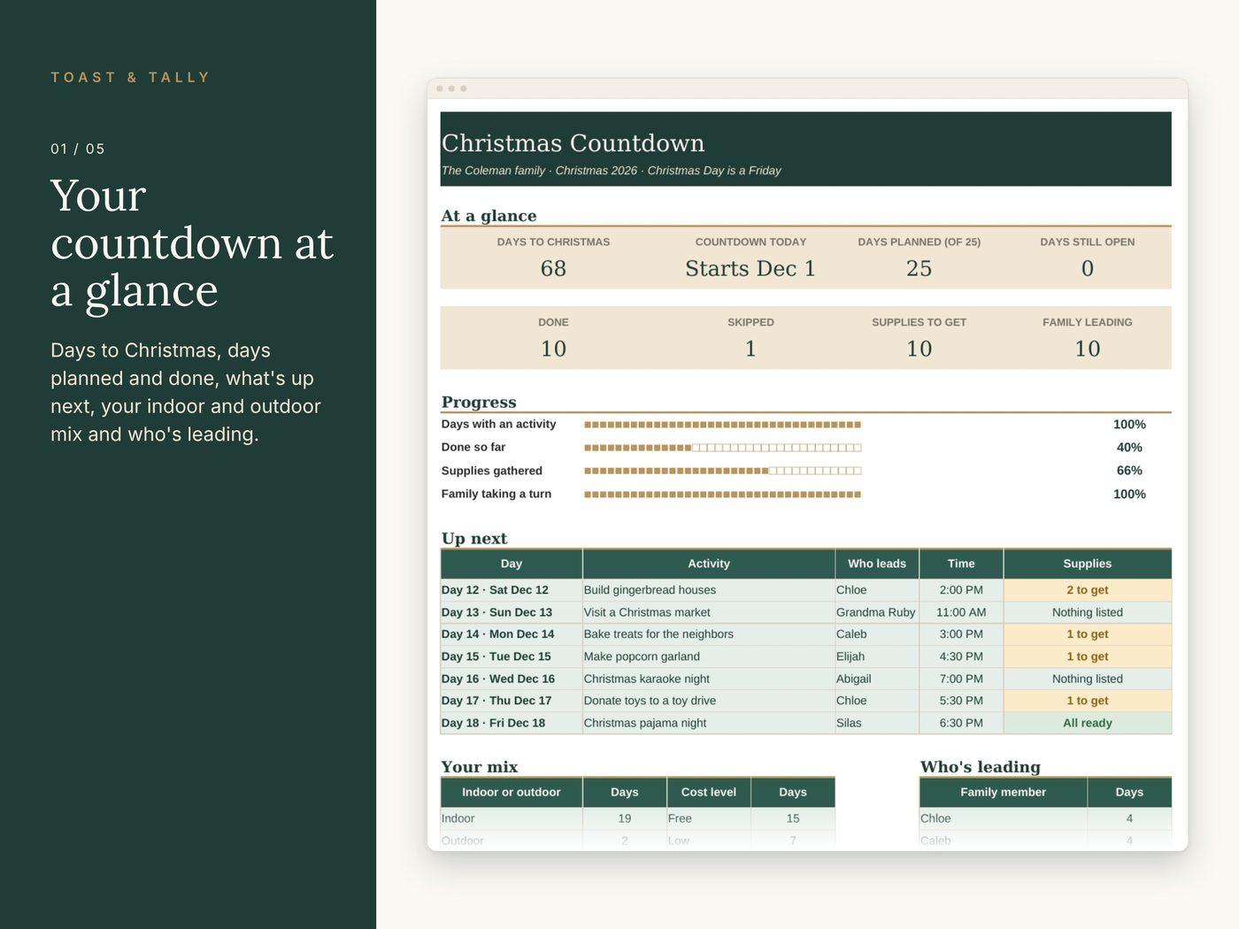Christmas Countdown & Family Traditions Planner photo 1