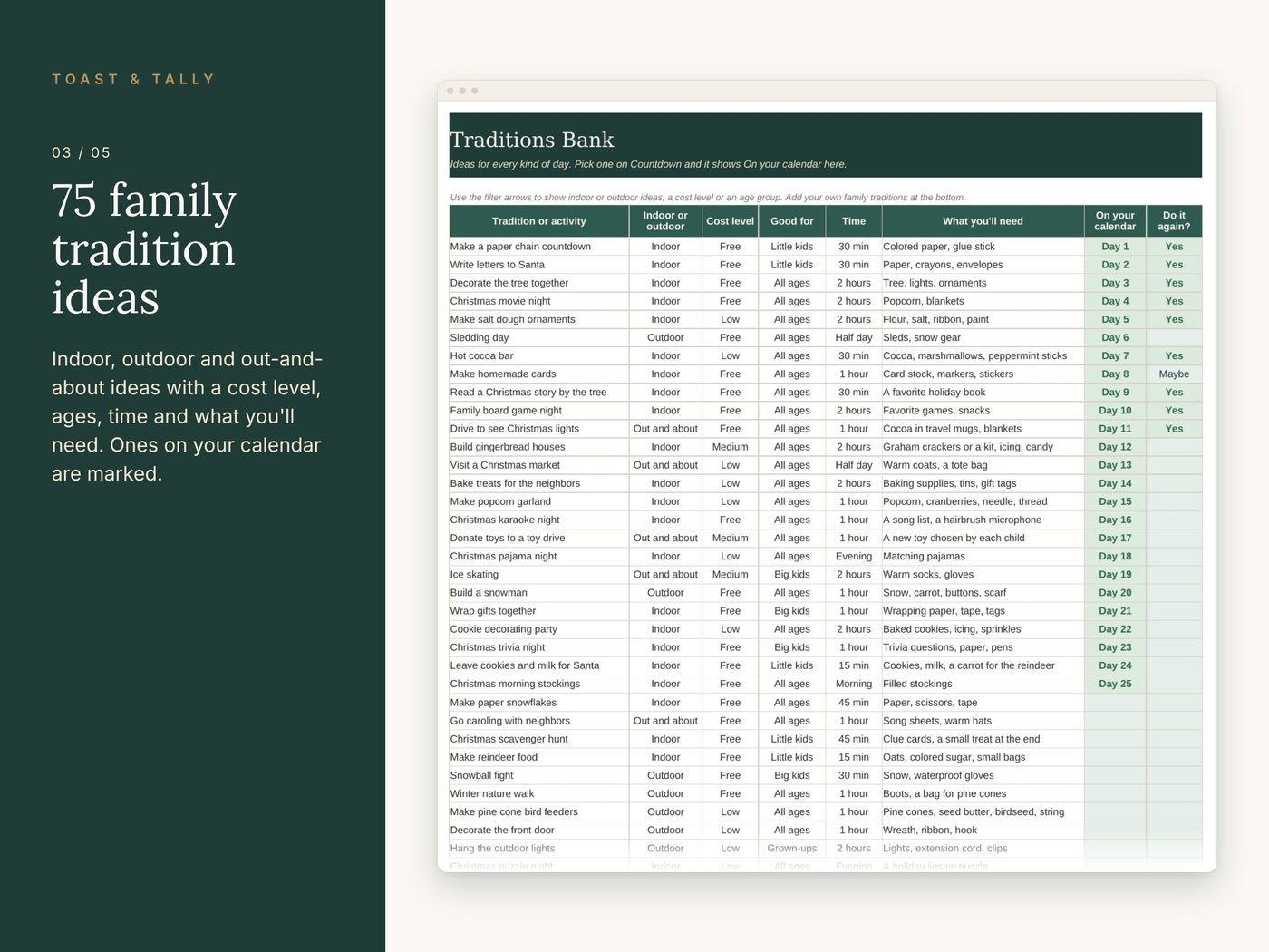 Christmas Countdown & Family Traditions Planner photo 3