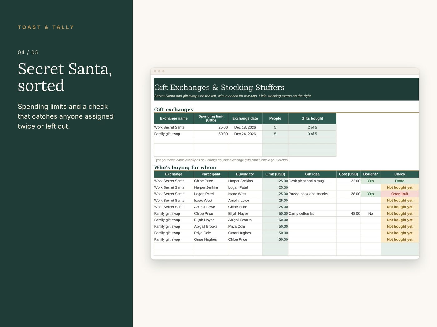 Christmas Gift Planner photo 4