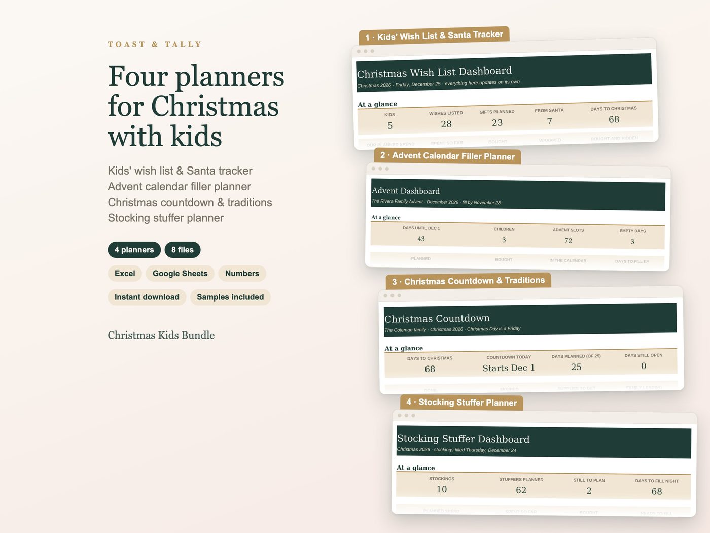 Four planners for Christmas with kids