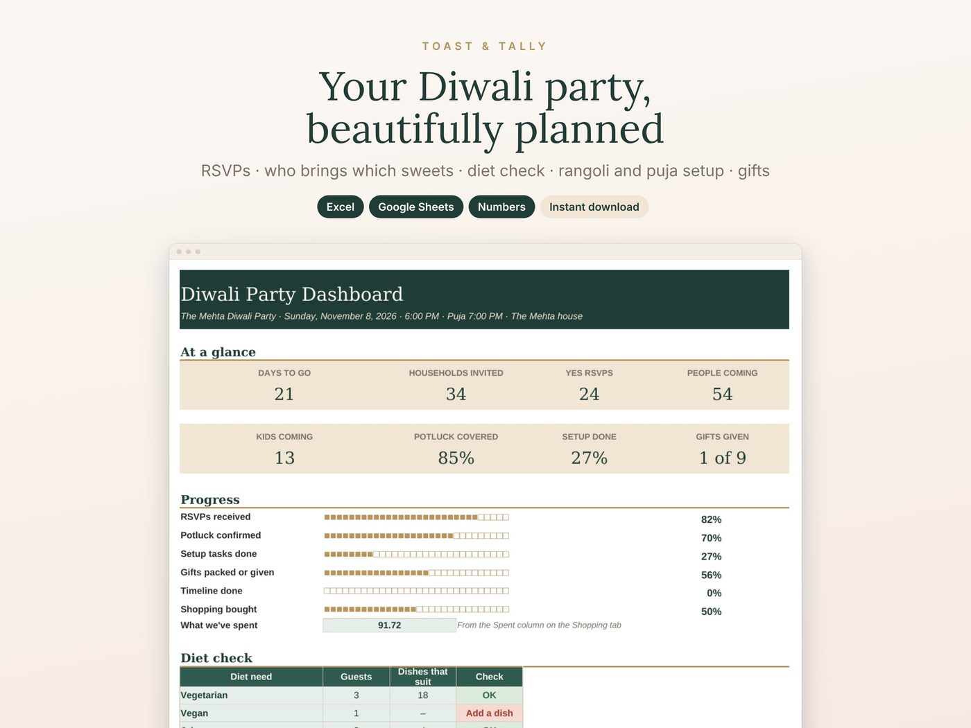 Your Diwali party, beautifully planned