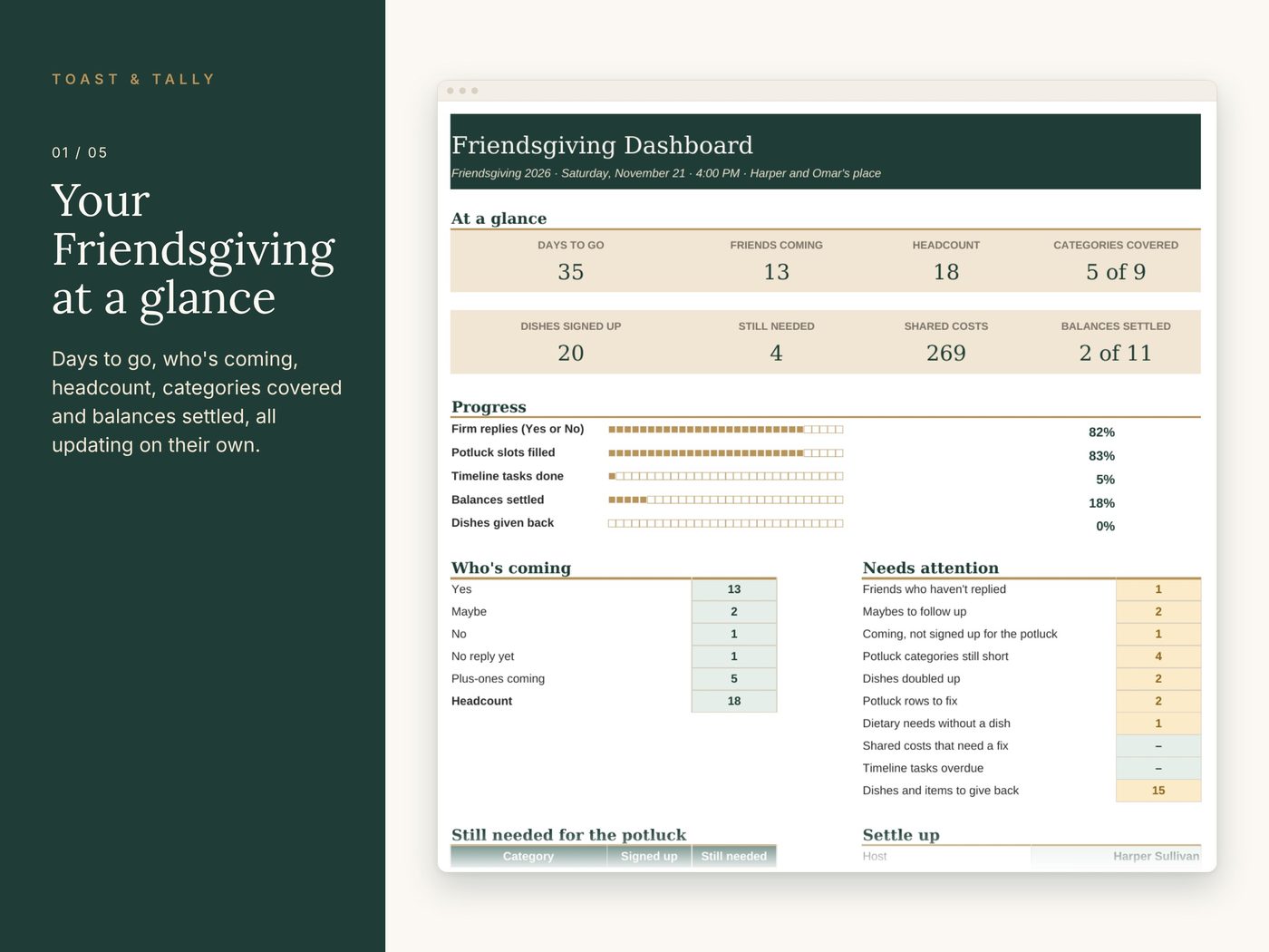 Friendsgiving Planner & Potluck Sign-Up photo 1