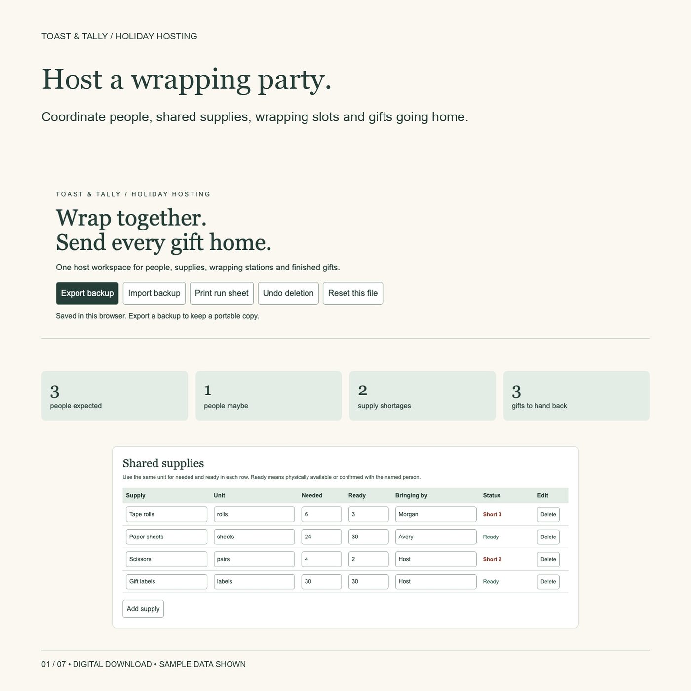 A wrapping party with room for every gift
