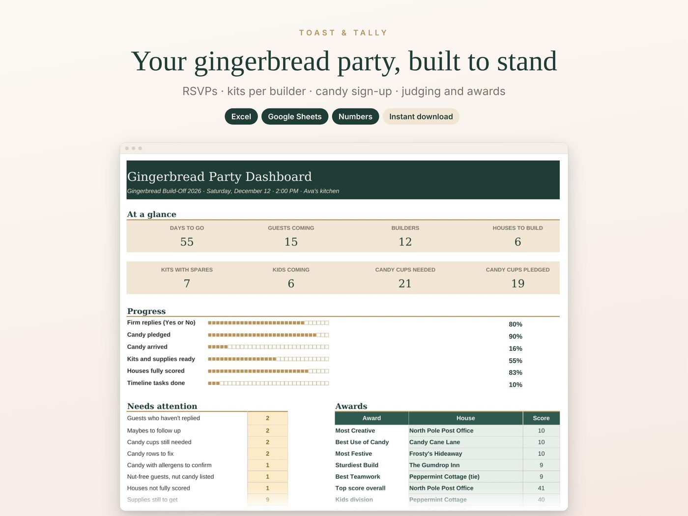 Your gingerbread party, built to stand