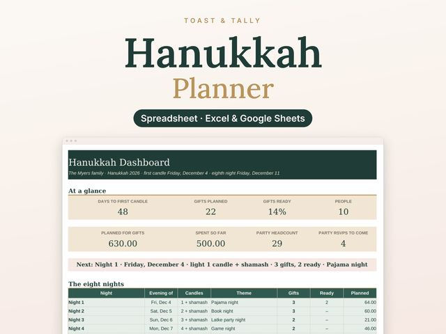 Hanukkah Celebration & Gift Planner