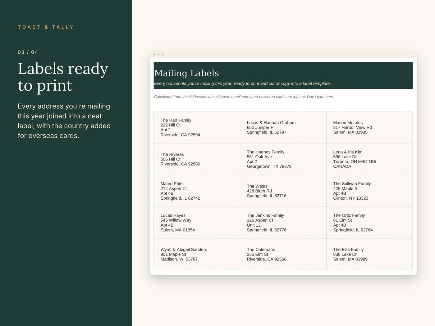 Holiday Card & Address List Tracker photo 3
