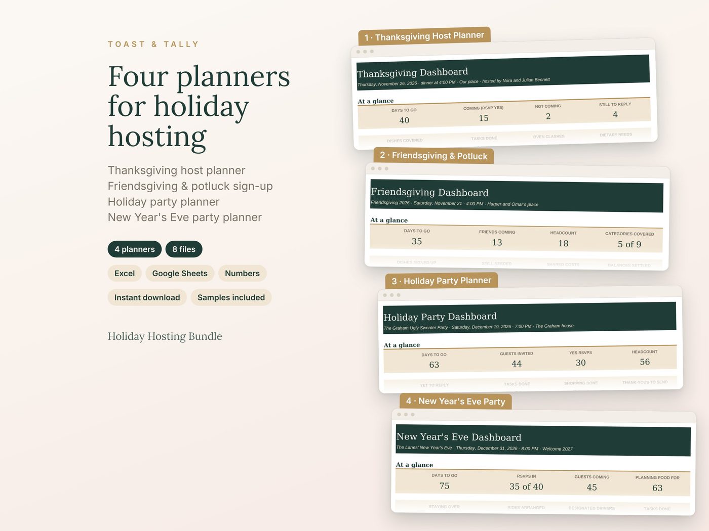 Four planners for holiday hosting