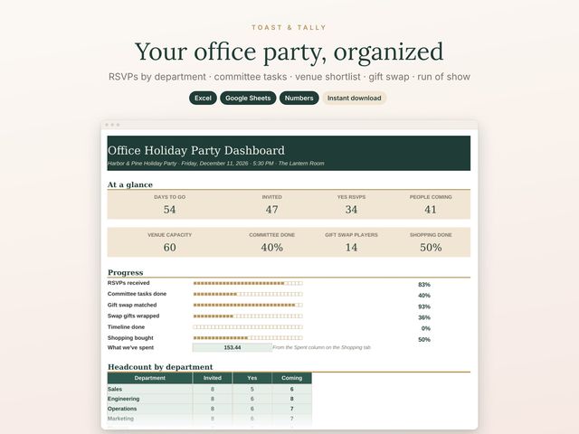 Office Holiday Party Planner