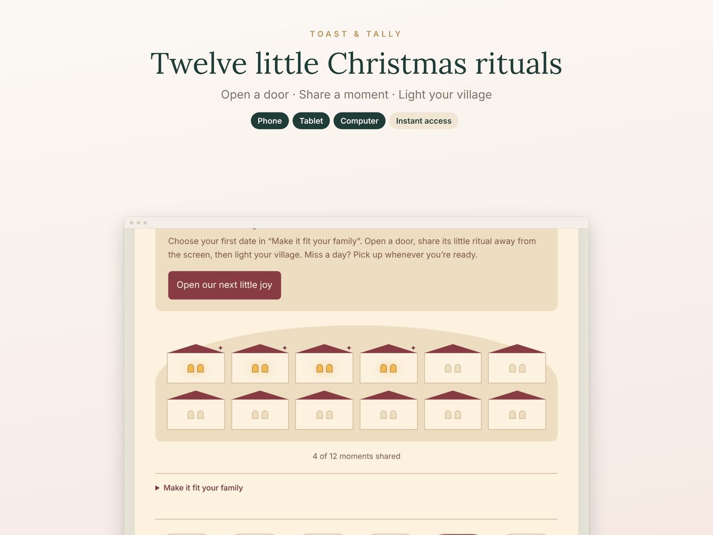 Twelve little Christmas rituals
