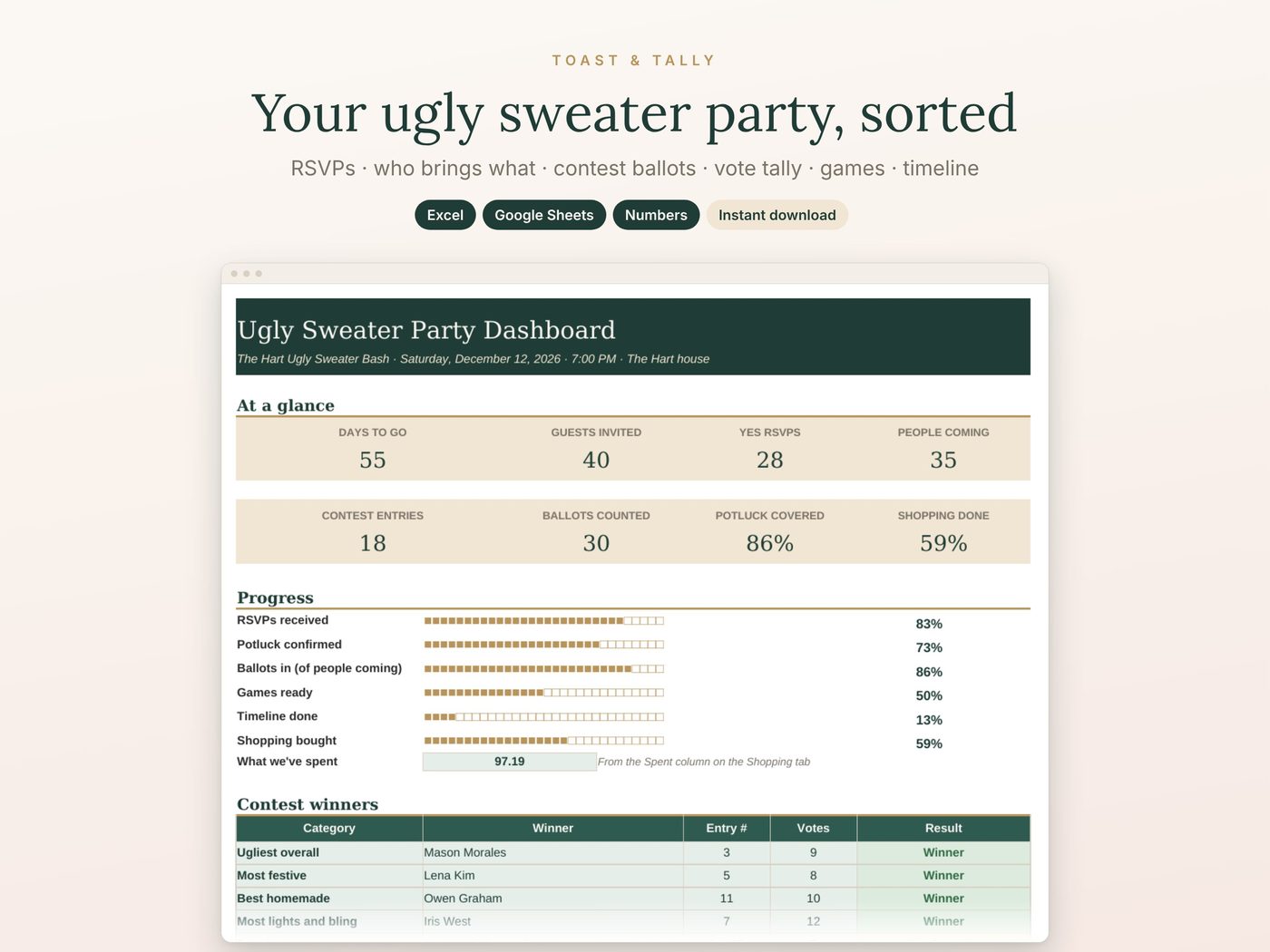 Your ugly sweater party, sorted