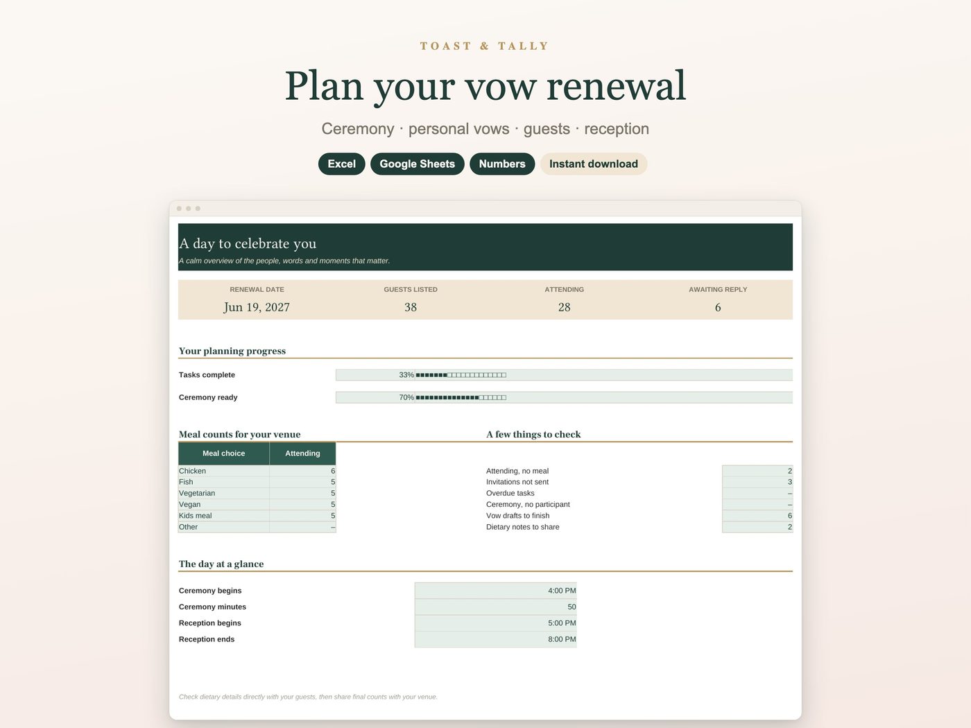 Plan your vow renewal