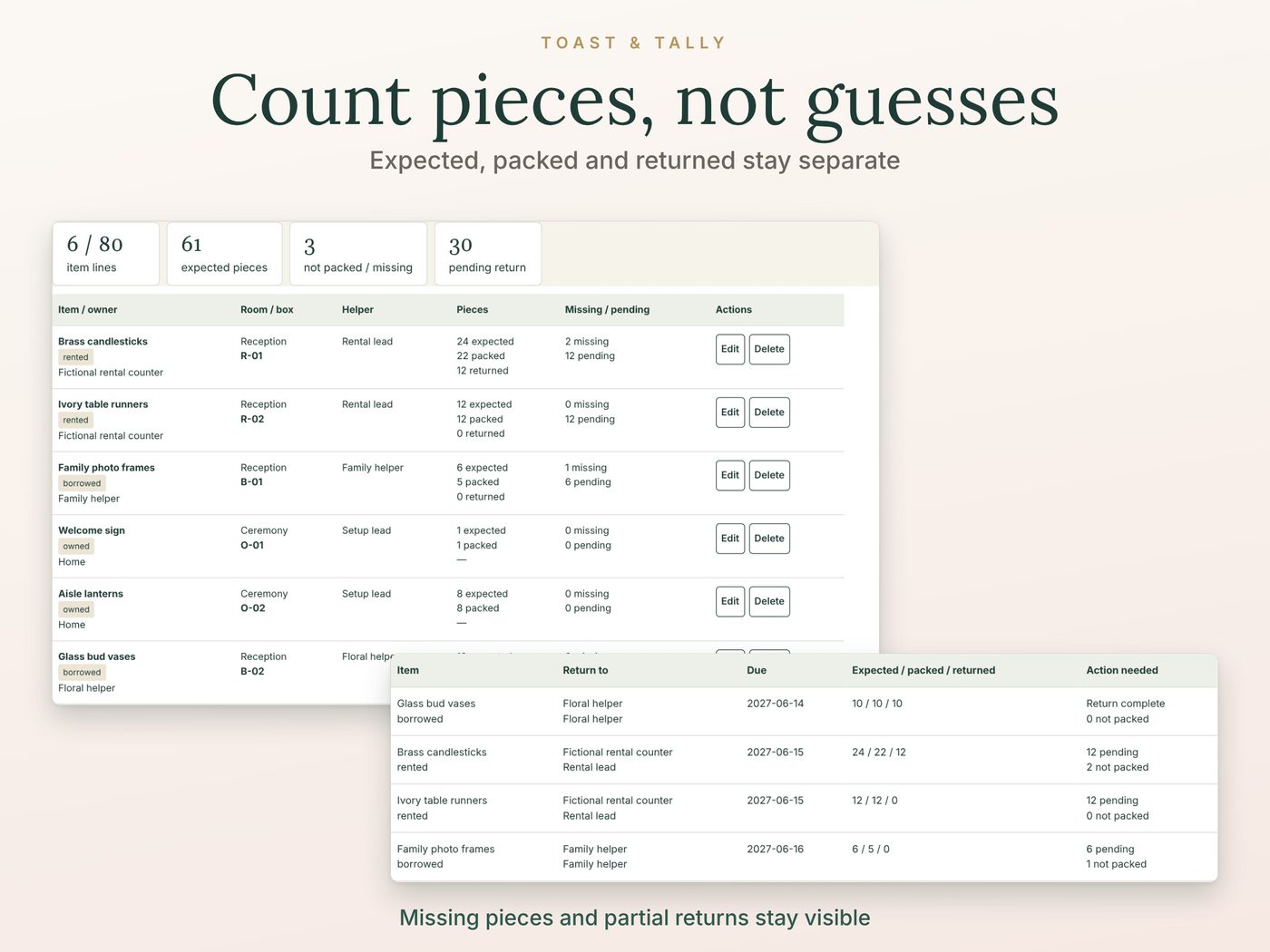 Wedding Decor Pack-Down and Return Tool photo 1