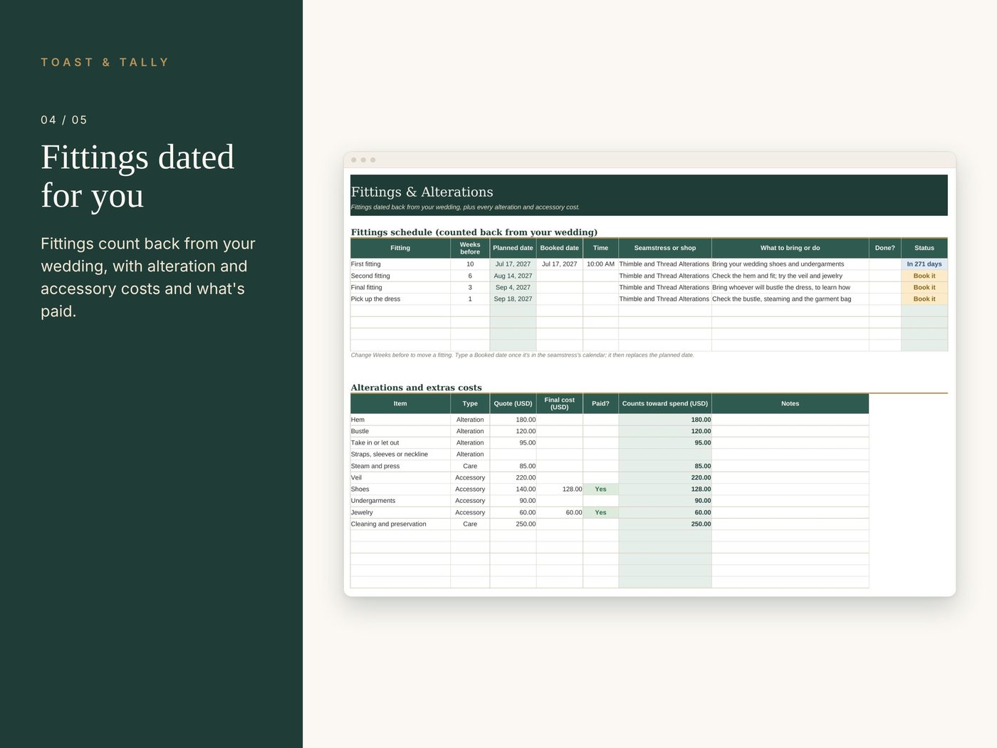 Wedding Dress Shopping Tracker photo 4