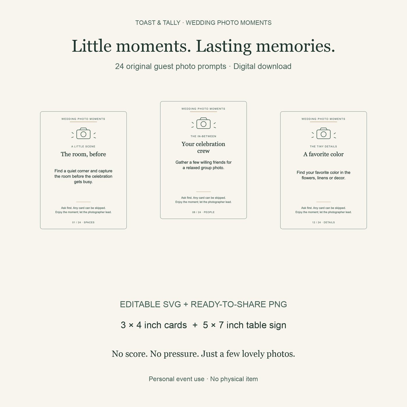 Wedding Guest Photo Challenge Cards
