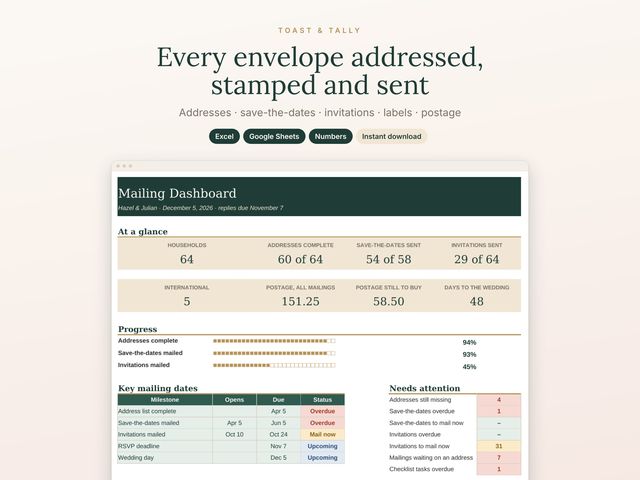 Wedding Invitation & Address Tracker