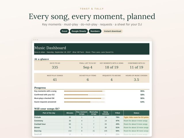 Wedding Music & DJ Planner
