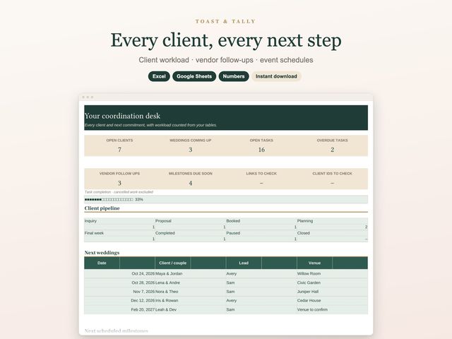Wedding Planner for Professionals
