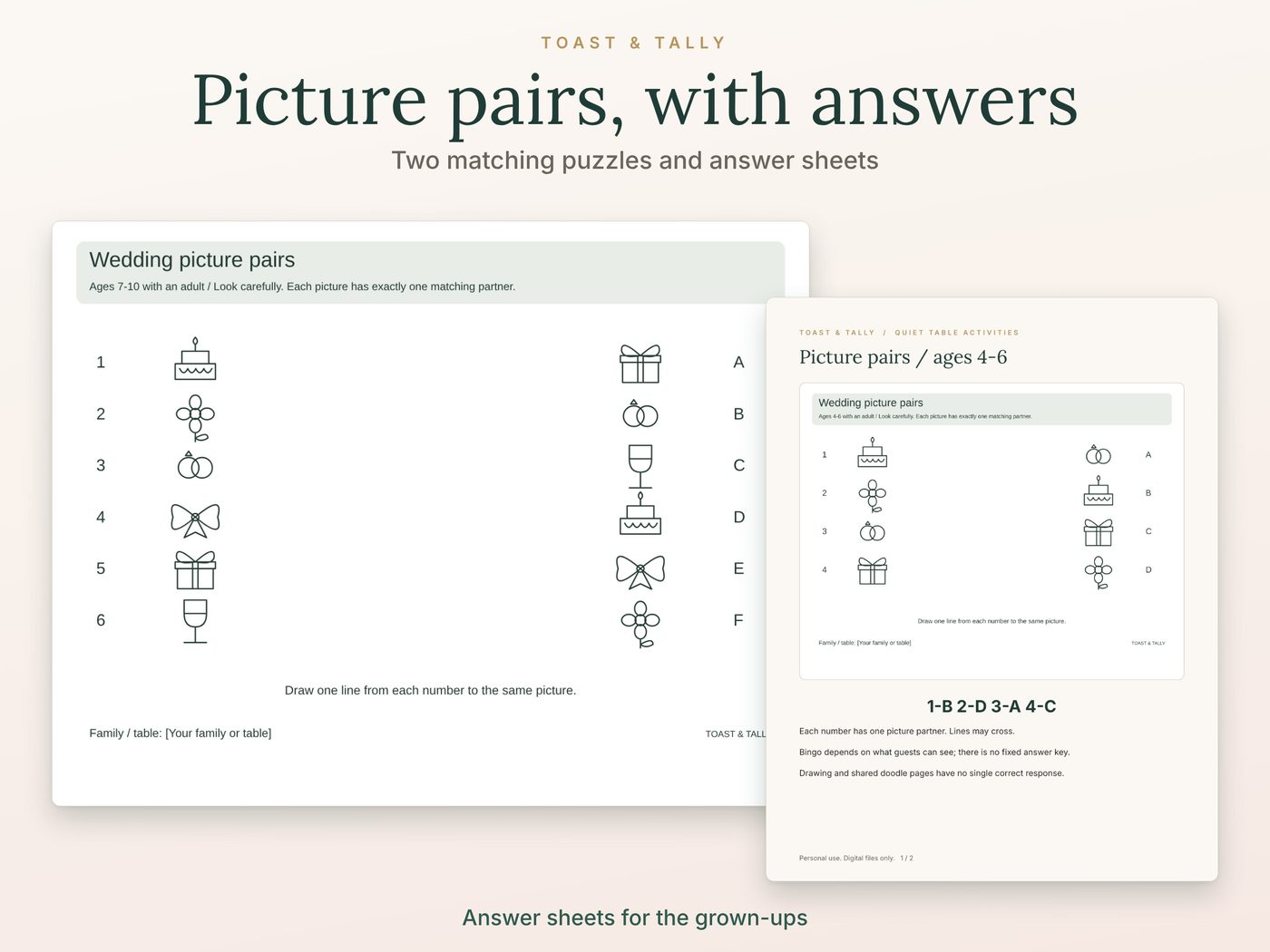 Wedding Table Quiet Activity Placemat Kit photo 2