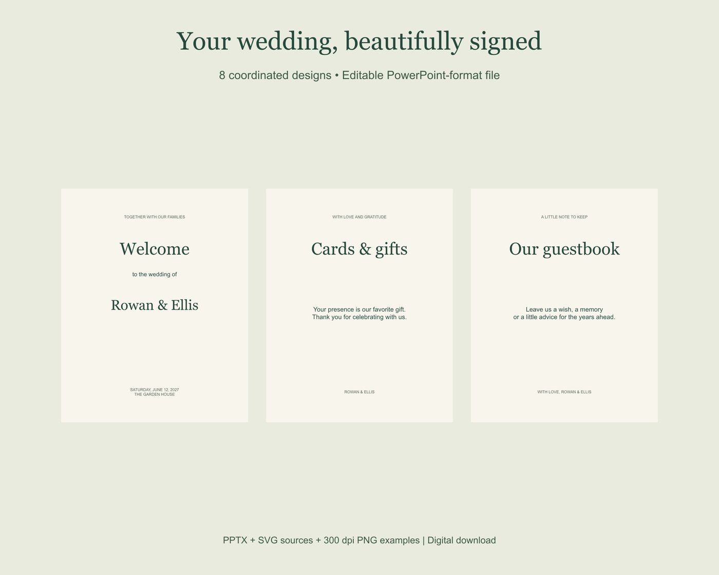Your wedding, beautifully signed