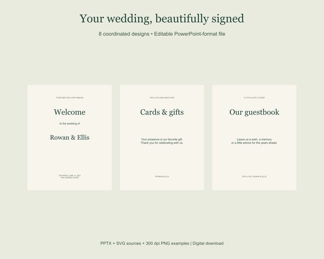 Wedding Reception Sign Kit