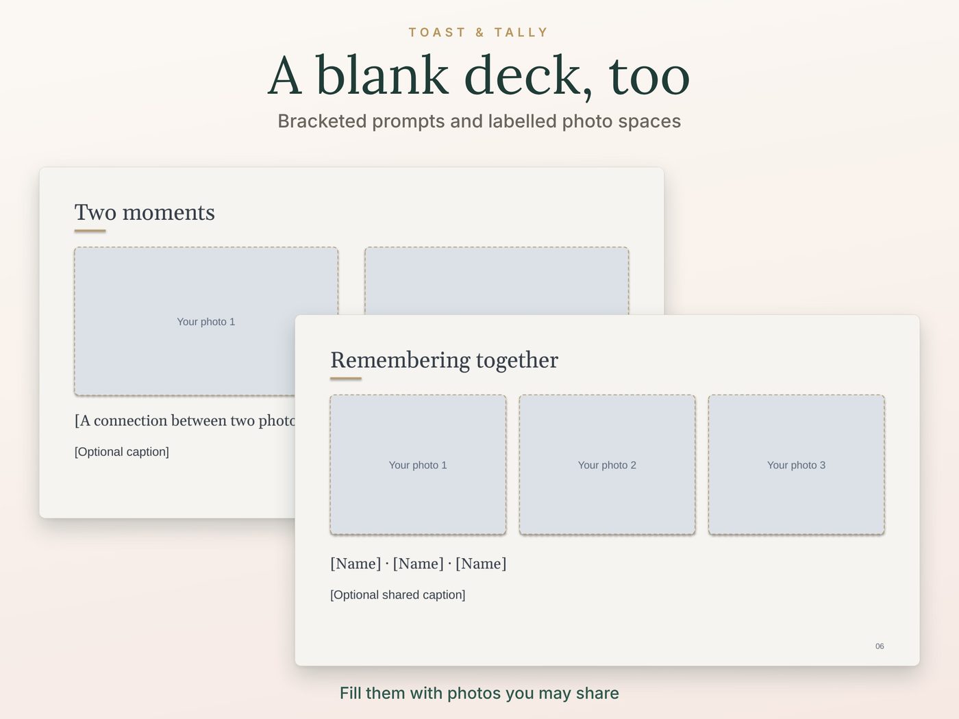 Wedding Remembrance Tribute Deck photo 4