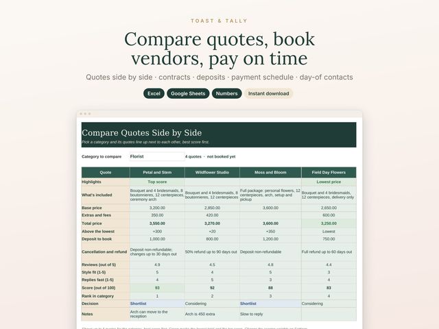 Wedding Vendor Tracker