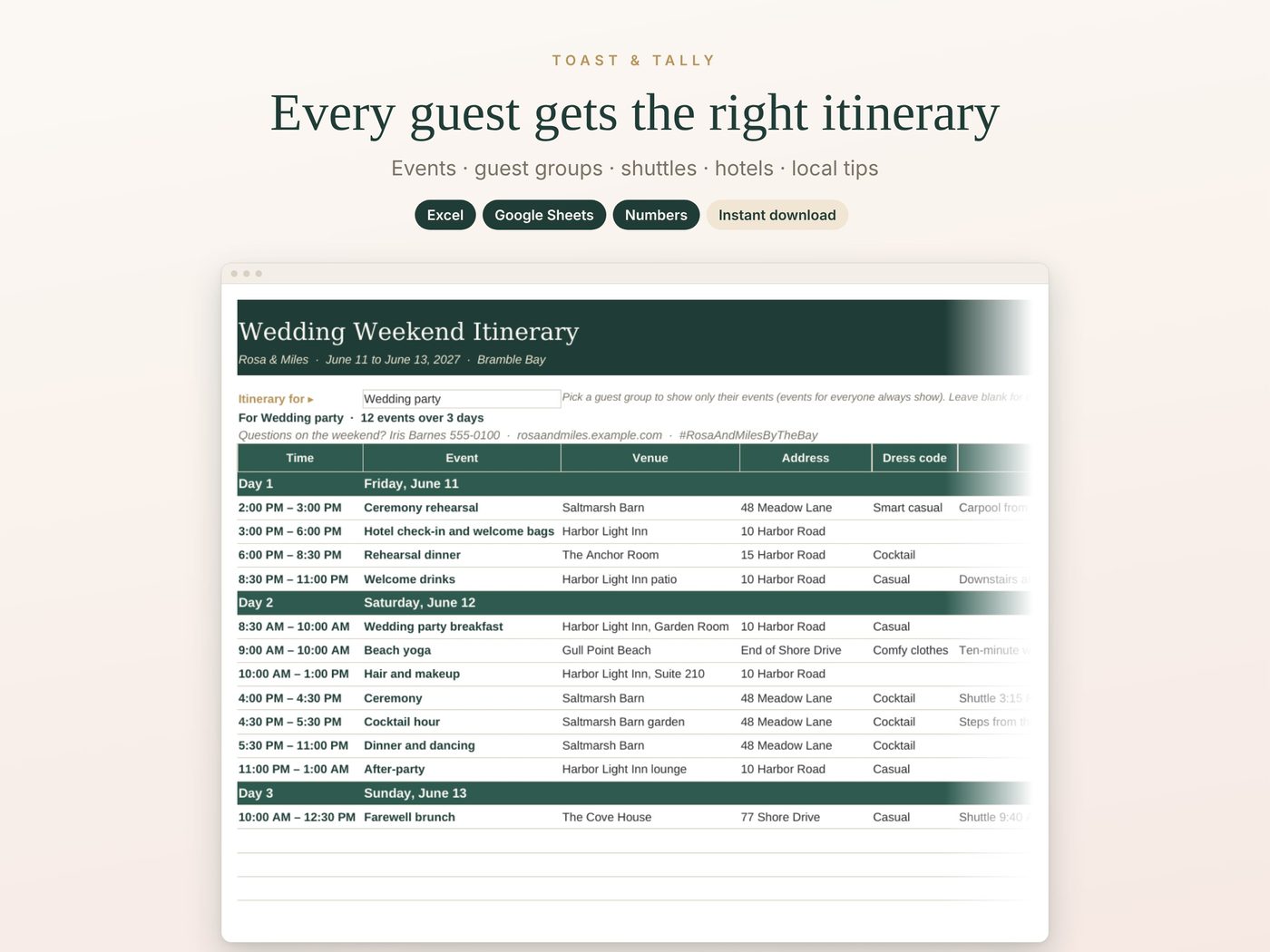 Every guest gets the right itinerary